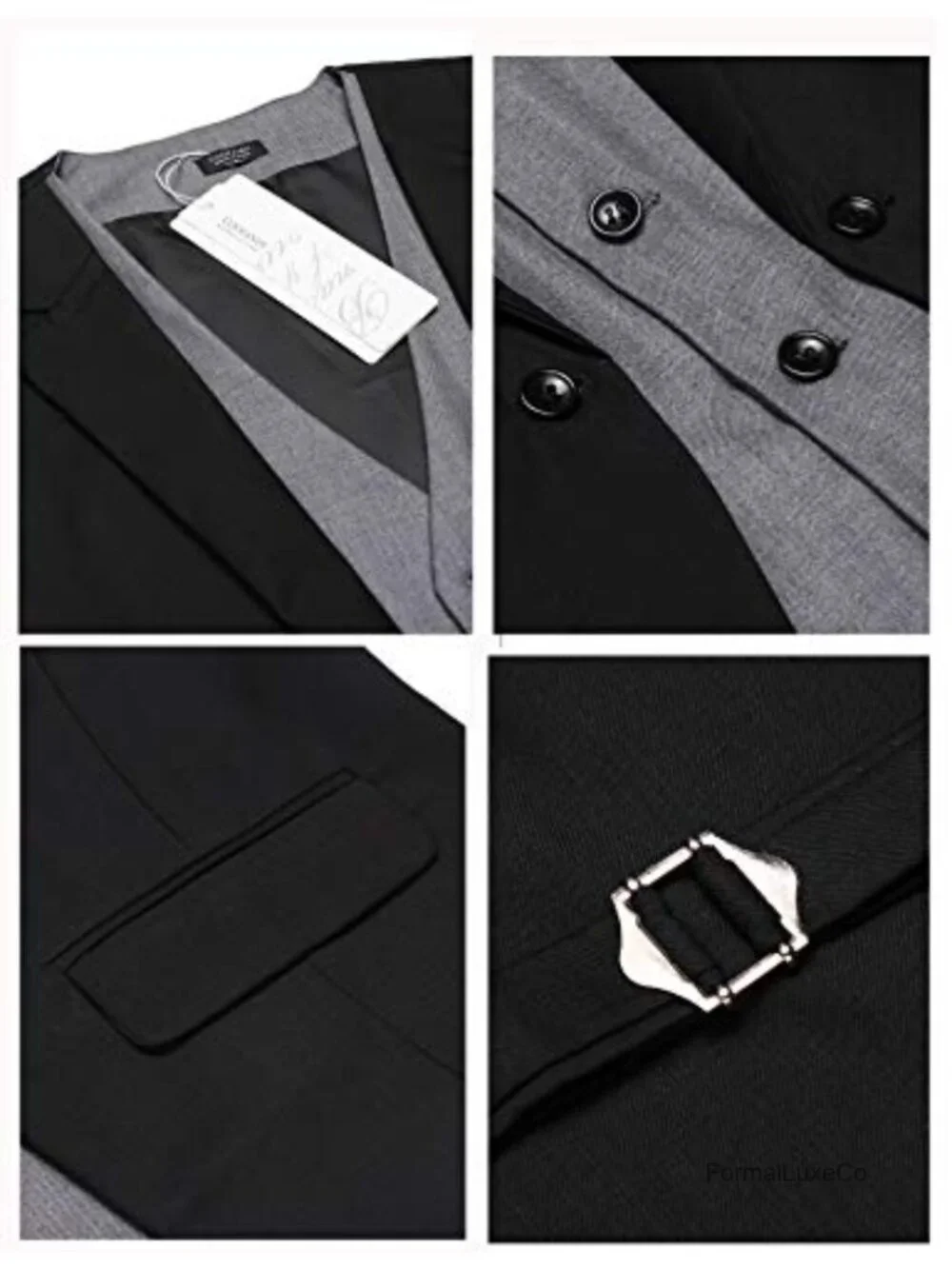 Men's Slim Fit Layered Suit Vest Formal Wedding Waistcoat Sleeveless